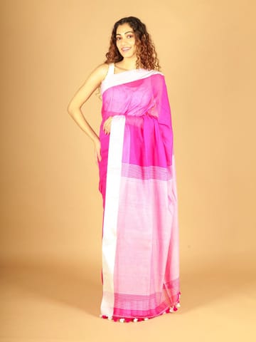RESHAWeaves - Pink Bengal Cotton Saree