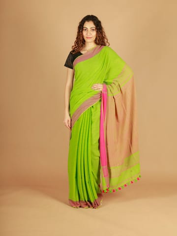 RESHAWeaves - Green Bengal Cotton Saree