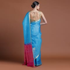 RESHAWeaves - Blue Silk Salem Saree