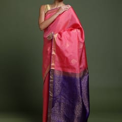 RESHAWeaves - Pink Silk Salem Saree