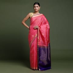 RESHAWeaves - Pink Silk Salem Saree