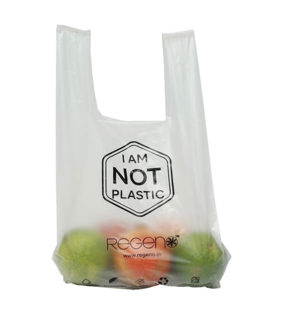 Regeno-Corn Starch Plastic Free - Sustainable and Compostable Shopping Bag