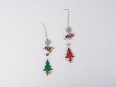 Samoolam Handmade Christmas Tree Decorations ~ Dangling Trees (Set of 2)