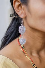 Samoolam Handmade Valentine Hearts Earrings ~ Grey