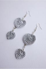 Samoolam Handmade Valentine Hearts Earrings ~ Grey