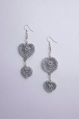 Samoolam Handmade Valentine Hearts Earrings ~ Grey