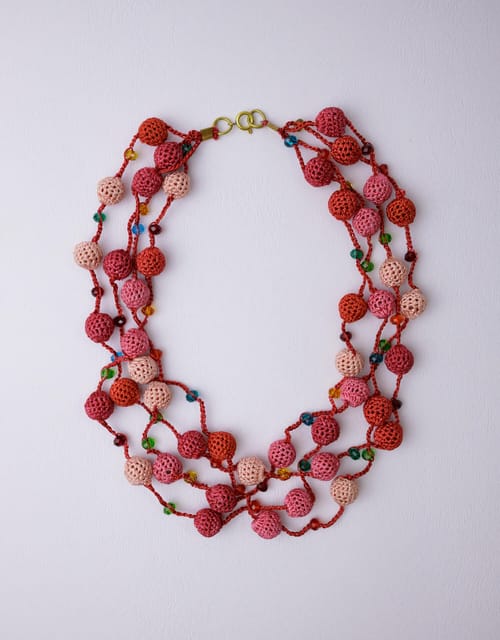 Samoolam Handmade Maya Necklace ~ Pink