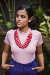 Samoolam Handmade Aadya Necklace ~ Red Ombre
