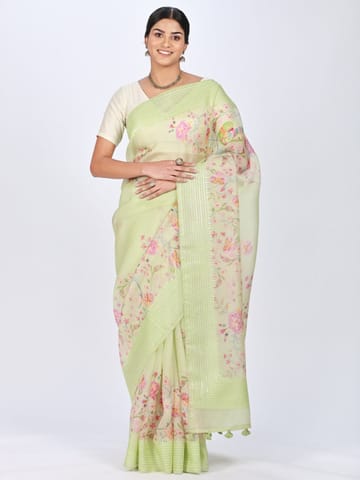 RESHAWeaves - Embroidered Organza Silk Saree