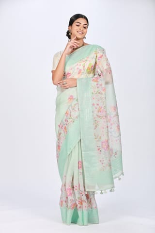 RESHAWeaves - Embroidered Organza Silk Saree