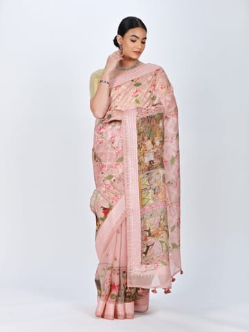 RESHAWeaves - Embroidered Organza Silk Saree