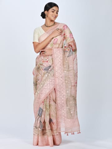 RESHAWeaves - Embroidered Organza Silk Saree