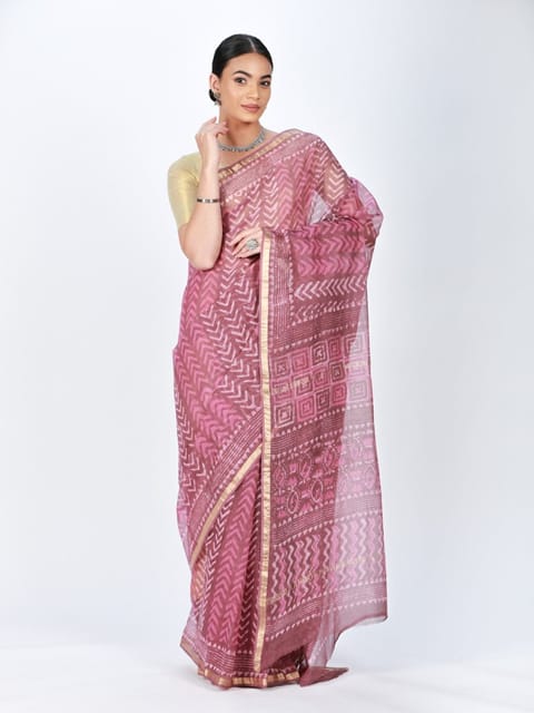 RESHAWeaves - Kota Cotton HandBlock Printed Saree