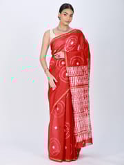 RESHAWeaves - Chanderi Silk Tie and Dye Saree