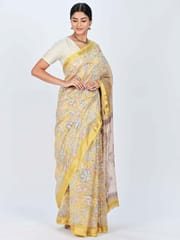 RESHAWeaves - Maheshwari Cotton Silk HandBlock Printed Saree
