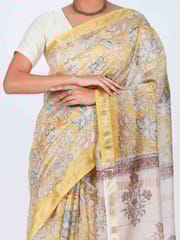 RESHAWeaves - Maheshwari Cotton Silk HandBlock Printed Saree
