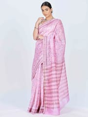 RESHAWeaves - Maheshwari Cotton Silk HandBlock Printed Saree