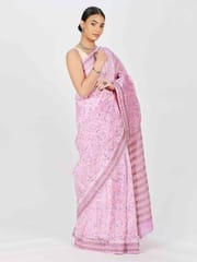 RESHAWeaves - Maheshwari Cotton Silk HandBlock Printed Saree