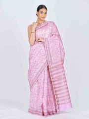 RESHAWeaves - Maheshwari Cotton Silk HandBlock Printed Saree
