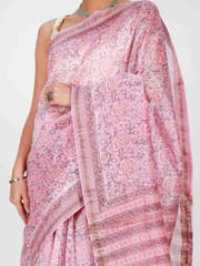 RESHAWeaves - Maheshwari Cotton Silk HandBlock Printed Saree