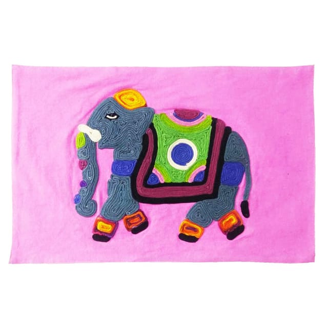 Juhi Malhotra-Elephant On Pink Placemat