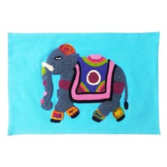 Juhi Malhotra-Elephant On Blue Placemat