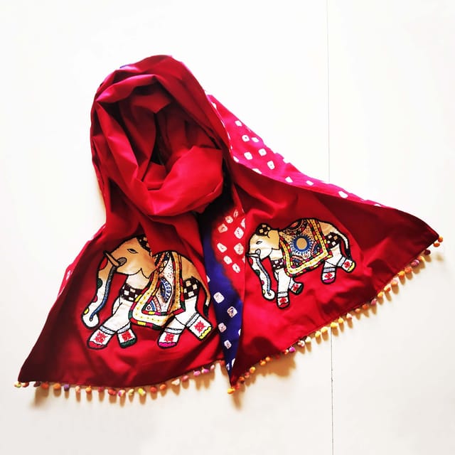 Juhi Malhotra-Kutch Elephant Bandhej Stole