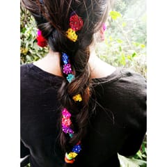 Juhi Malhotra-Multicolor Silken Beaded Hair Accessory