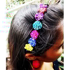 Juhi Malhotra-Multicolor Silken Beaded Hair Accessory