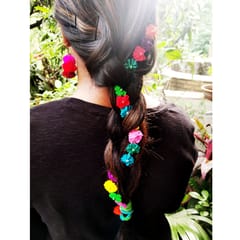 Juhi Malhotra-Multicolor Flower Hair Accessory
