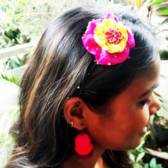 Juhi Malhotra-Vibrant Flower Hair Accessory