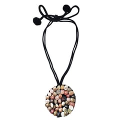 Juhi Malhotra-All Black Shell Necklace