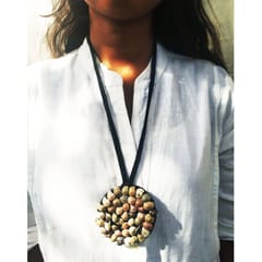 Juhi Malhotra-All Black Shell Necklace