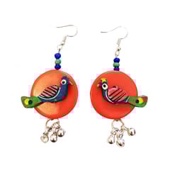 Juhi Malhotra-Orange Peacock Earrings