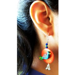 Juhi Malhotra-Orange Peacock Earrings