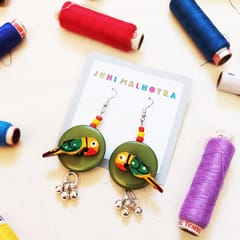 Juhi Malhotra-Yellow Tota Earrings