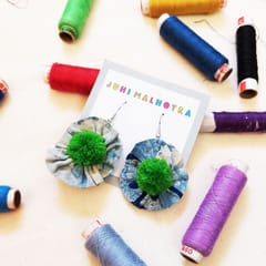 Juhi Malhotra-Indigo Flower Earrings