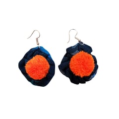 Juhi Malhotra-Blue Ikat Flower Earrings
