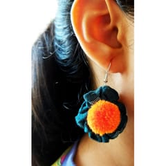 Juhi Malhotra-Blue Ikat Flower Earrings