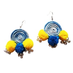 Juhi Malhotra-Shaded Blue Pompom Earrings