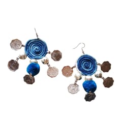 Juhi Malhotra-Cool Blue Coin Earrings