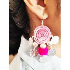 Juhi Malhotra-Chirpy Pink Coin Earrings