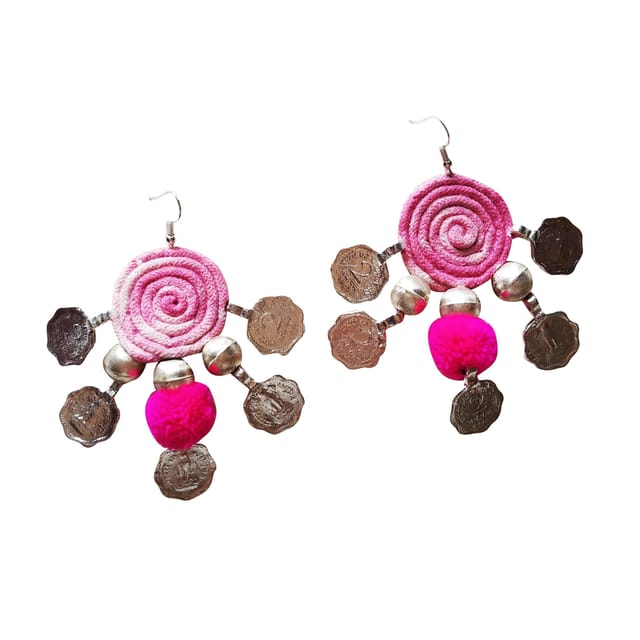 Juhi Malhotra-Chirpy Pink Coin Earrings