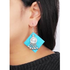 Juhi Malhotra-Pop Turquoise Ikat Earrings