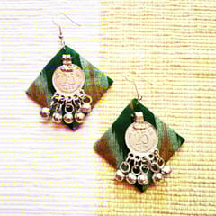 Juhi Malhotra-Earthy Green Ikat Earrings