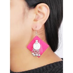 Juhi Malhotra-Vibrant Pink Ikat Earrings