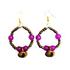 Juhi Malhotra-Purple Hoop Earrings