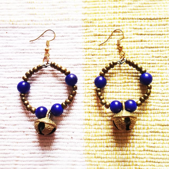 Juhi Malhotra-Blue Hoop Earrings