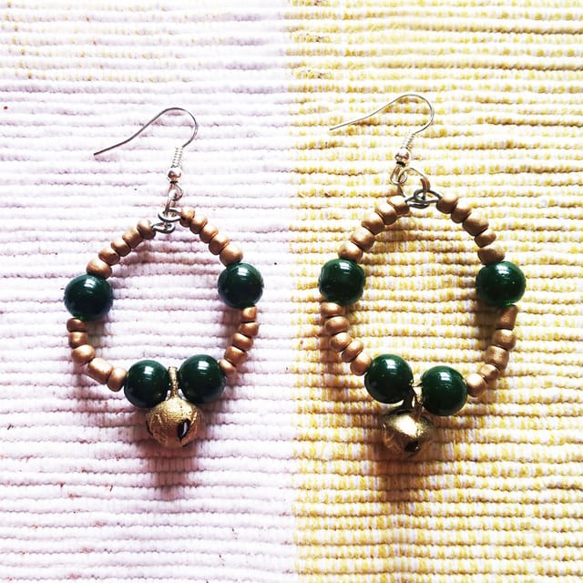 Juhi Malhotra-Green Hoop Earrings