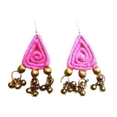 Juhi Malhotra-Pink And Gold Dori Earrings